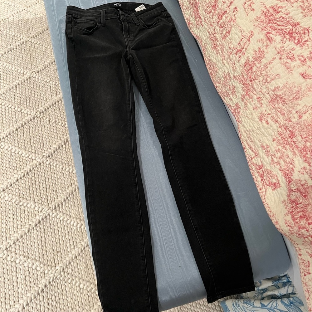WOMENS PAIGE BLACK SKINNY JEANS
